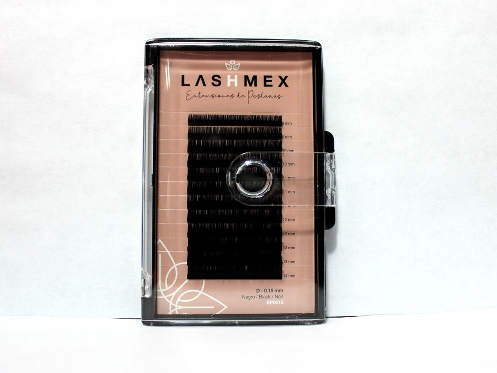 [EP0256] Extensiones de pestañas, D, 0.15 mm, negro, mixta 12 líneas